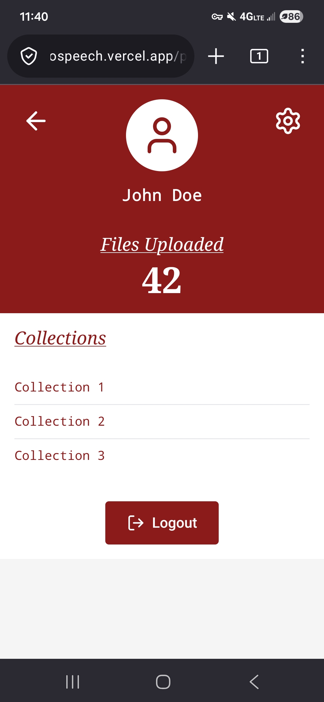 WebToSpeech Mobile User Profile View
